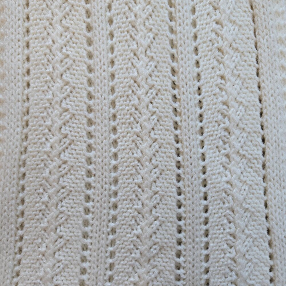 Vintage Pointelle Scarf *Possibly Cashmere* Ivory Fownes Brothers - Picture 5 of 10